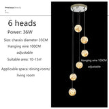 Modern LED Glass Chandelier Luxury Pendant Light 3 - 10 Heads - Hans Lumiere