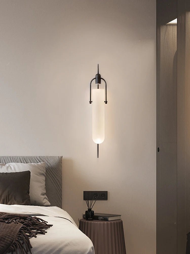 Modern LED Glass Wall Sconce for Bedroom and Corridor - Hans Lumiere