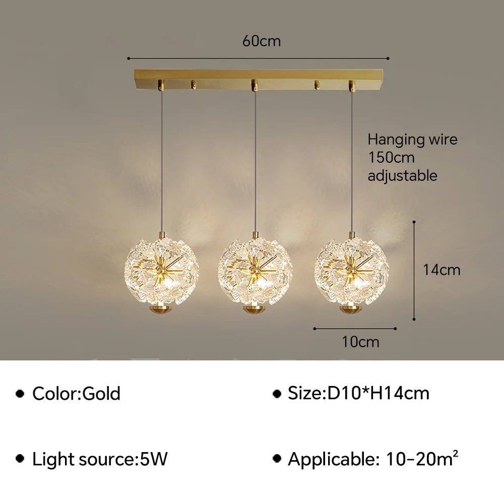 Modern LED Pendant Lamp Bedside Hanging Chandelier - Hans Lumiere