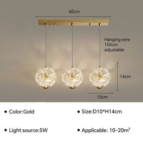 Modern LED Pendant Lamp Bedside Hanging Chandelier - Hans Lumiere