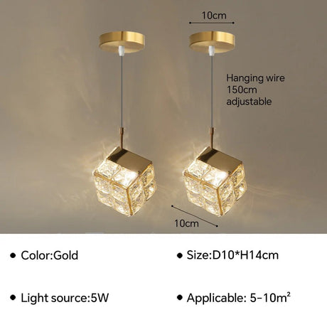 Modern LED Pendant Lamp Bedside Hanging Chandelier - Hans Lumiere