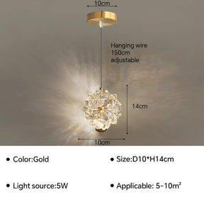Modern LED Pendant Lamp Bedside Hanging Chandelier - Hans Lumiere