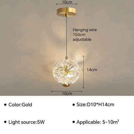 Modern LED Pendant Lamp Bedside Hanging Chandelier - Hans Lumiere