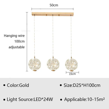 Modern LED Pendant Lamp Bedside Hanging Chandelier - Hans Lumiere