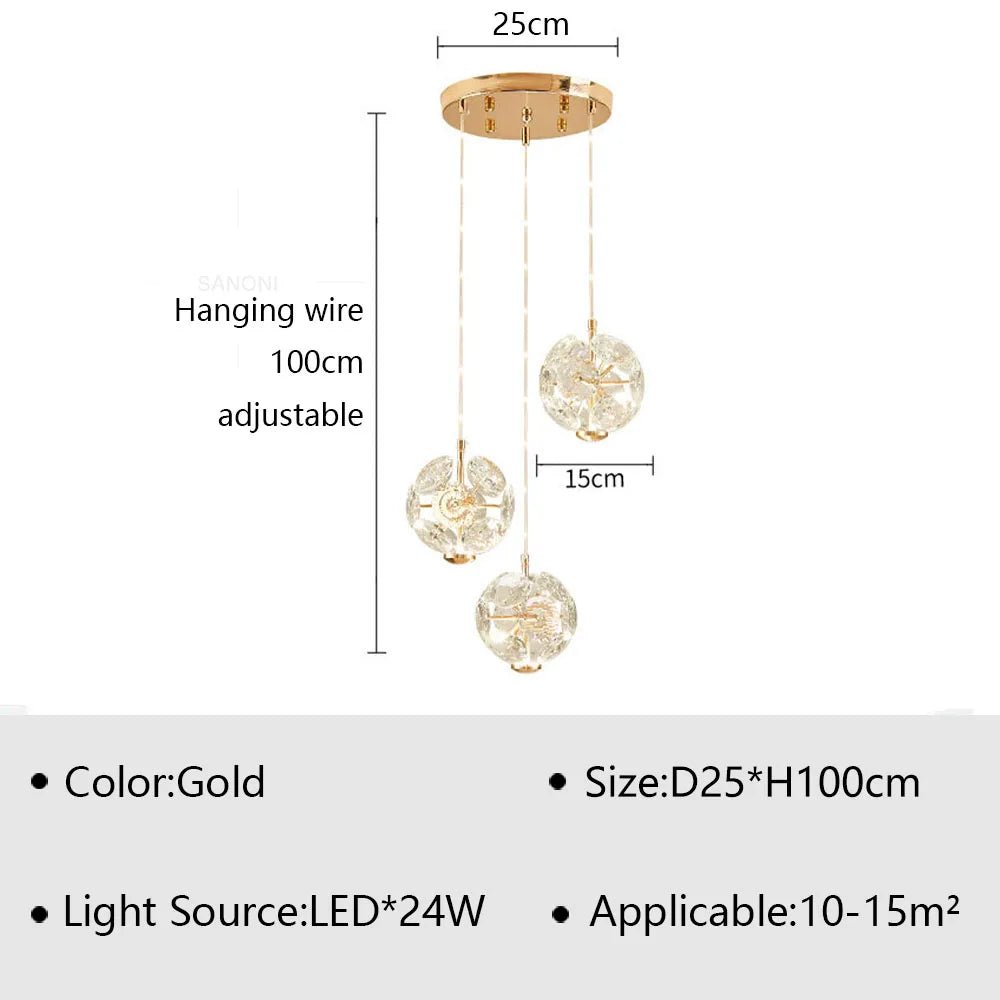Modern LED Pendant Lamp Bedside Hanging Chandelier - Hans Lumiere