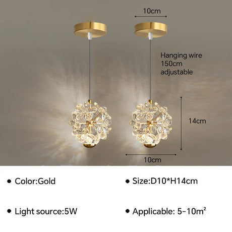 Modern LED Pendant Lamp Bedside Hanging Chandelier - Hans Lumiere