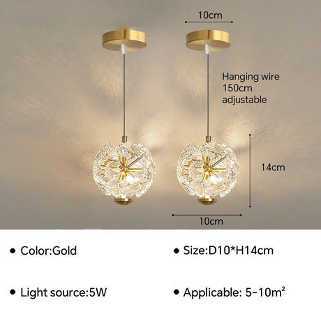 Modern LED Pendant Lamp Bedside Hanging Chandelier - Hans Lumiere