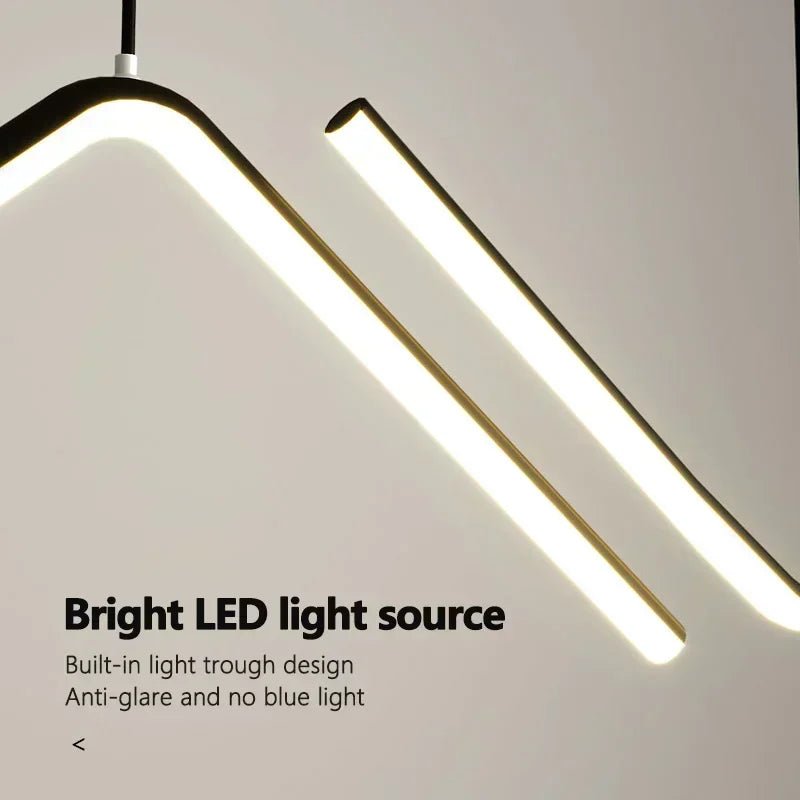 Modern LED Pendant Light Luxury Strip Lamp - Hans Lumiere