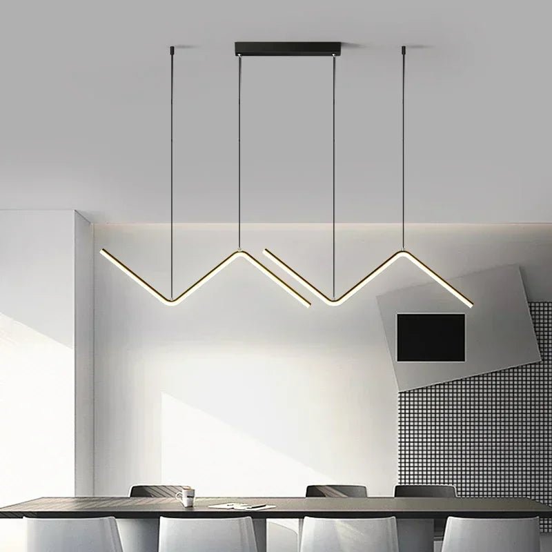 Modern LED Pendant Light Luxury Strip Lamp - Hans Lumiere