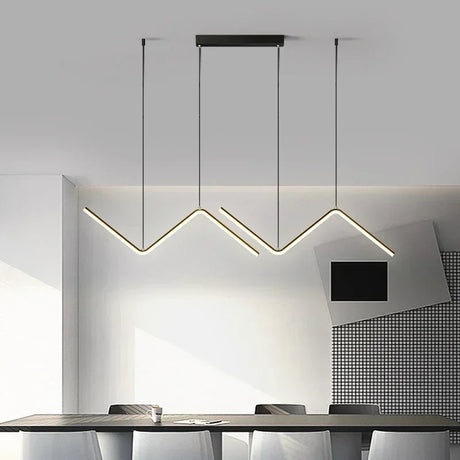 Modern LED Pendant Light Luxury Strip Lamp - Hans Lumiere