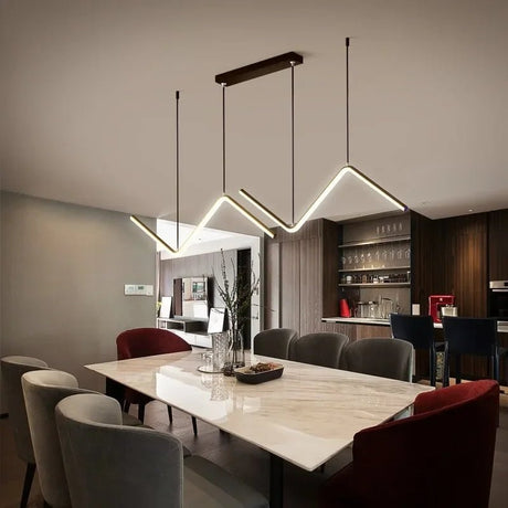 Modern LED Pendant Light Luxury Strip Lamp - Hans Lumiere