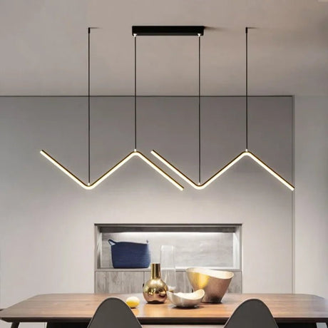 Modern LED Pendant Light Luxury Strip Lamp - Hans Lumiere
