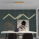 Modern LED Pendant Light Luxury Strip Lamp - Hans Lumiere