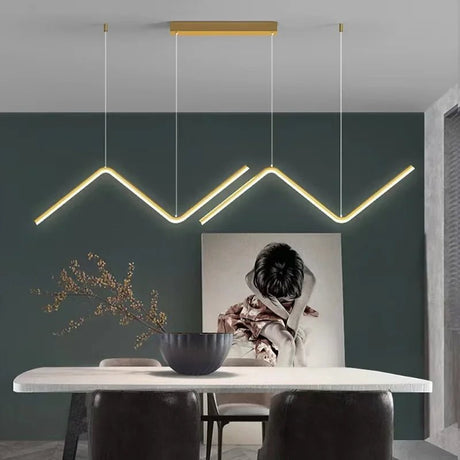 Modern LED Pendant Light Luxury Strip Lamp - Hans Lumiere