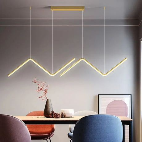 Modern LED Pendant Light Luxury Strip Lamp - Hans Lumiere