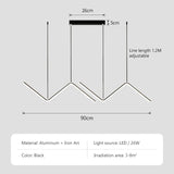 Modern LED Pendant Light Luxury Strip Lamp - Hans Lumiere