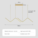 Modern LED Pendant Light Luxury Strip Lamp - Hans Lumiere