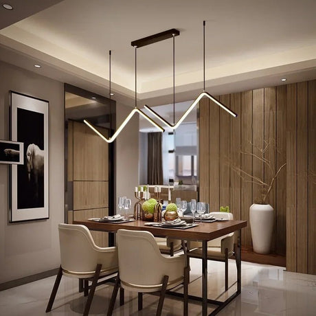 Modern LED Pendant Light Luxury Strip Lamp - Hans Lumiere