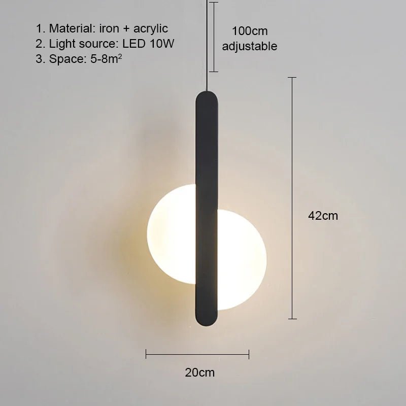 Modern LED Pendant Light – Metal Hanging Lamp for Living Room & Bedroom - Hans Lumiere