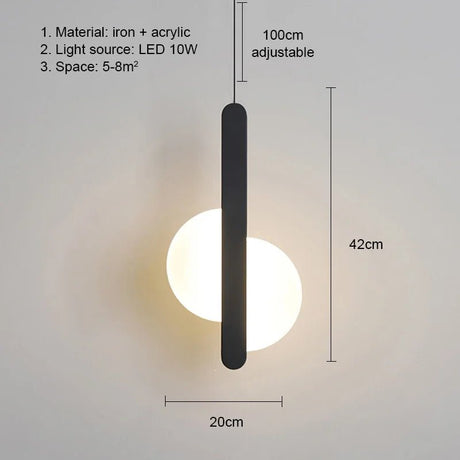 Modern LED Pendant Light – Metal Hanging Lamp for Living Room & Bedroom - Hans Lumiere