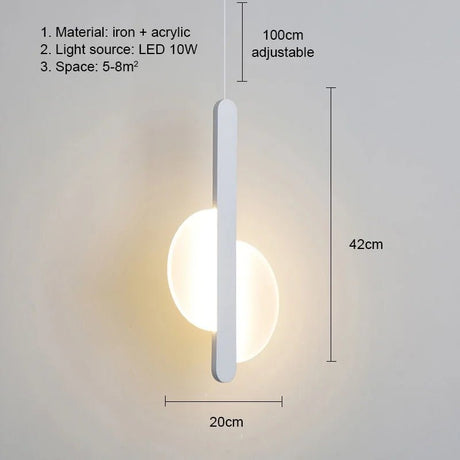 Modern LED Pendant Light – Metal Hanging Lamp for Living Room & Bedroom - Hans Lumiere