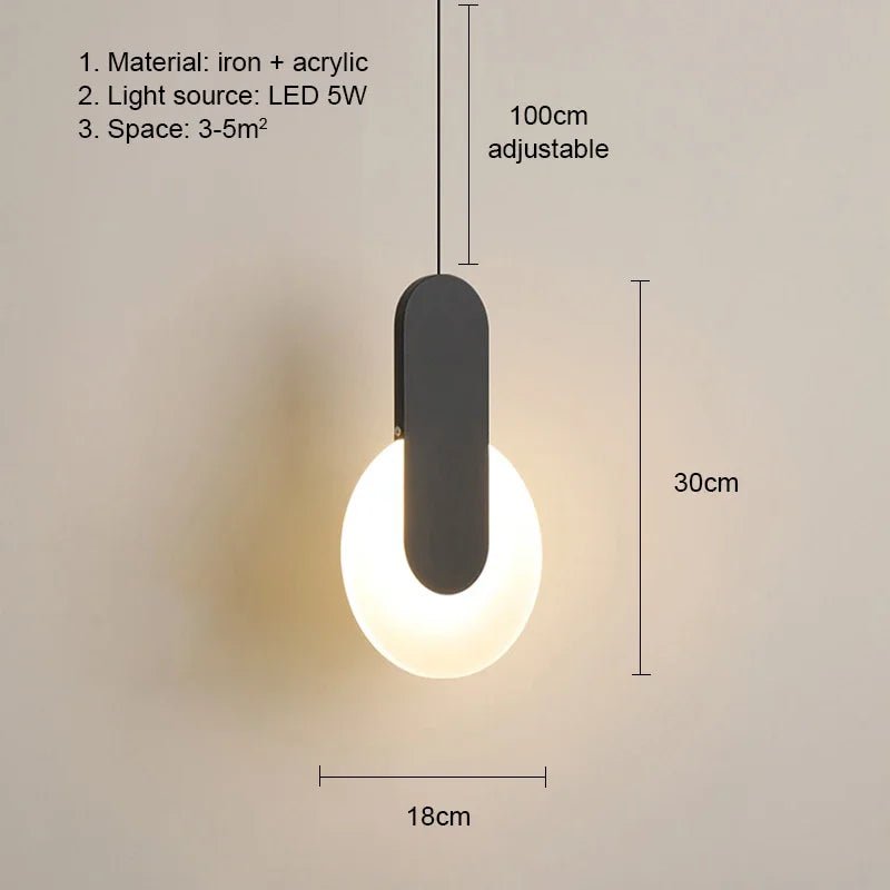 Modern LED Pendant Light – Metal Hanging Lamp for Living Room & Bedroom - Hans Lumiere