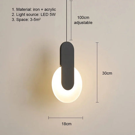 Modern LED Pendant Light – Metal Hanging Lamp for Living Room & Bedroom - Hans Lumiere