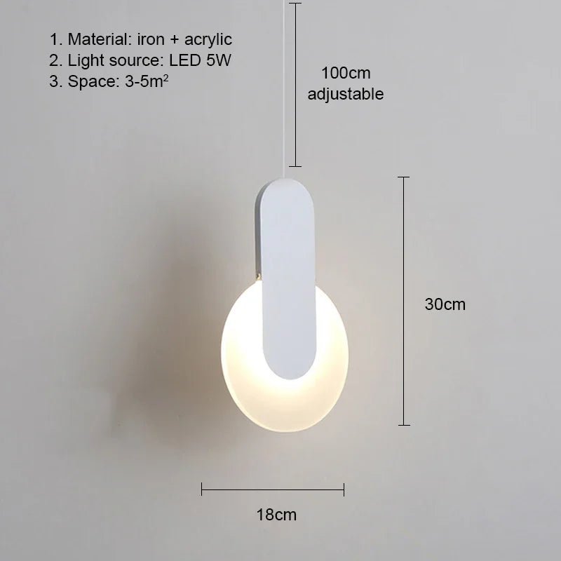 Modern LED Pendant Light – Metal Hanging Lamp for Living Room & Bedroom - Hans Lumiere