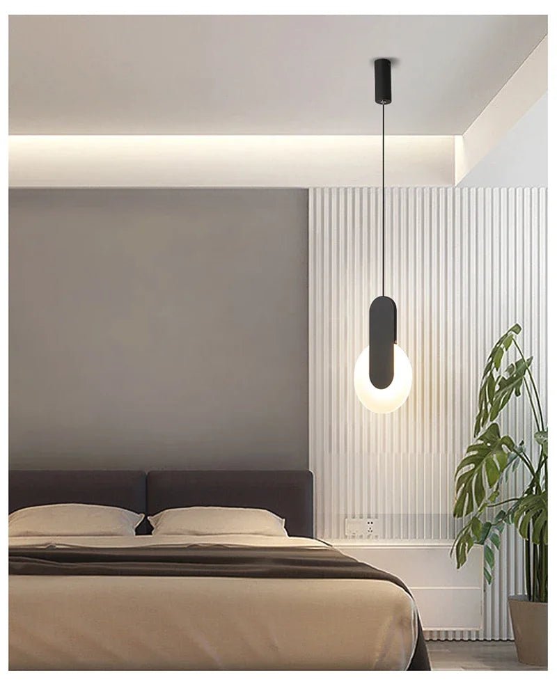 Modern LED Pendant Light – Metal Hanging Lamp for Living Room & Bedroom - Hans Lumiere