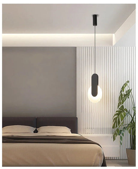 Modern LED Pendant Light – Metal Hanging Lamp for Living Room & Bedroom - Hans Lumiere