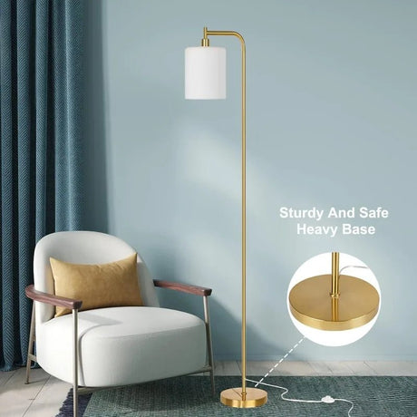 Modern LED Standing Reading Light With Glass Shade - Hans Lumiere