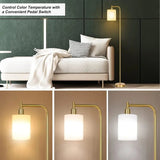 Modern LED Standing Reading Light With Glass Shade - Hans Lumiere