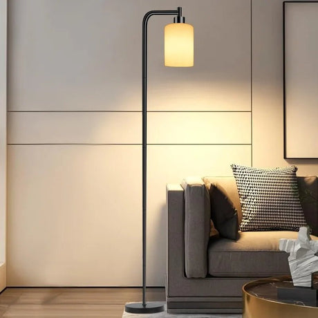 Modern LED Standing Reading Light With Glass Shade - Hans Lumiere