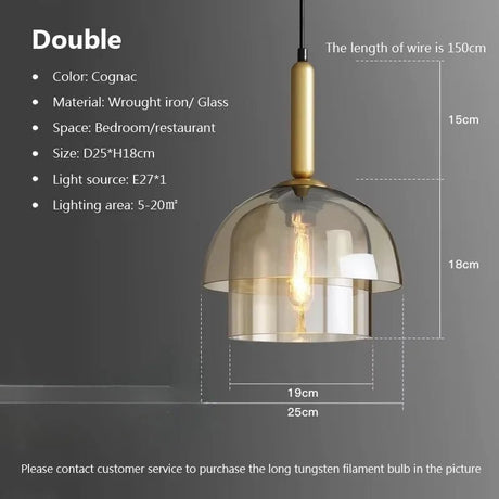 Modern LED Vintage Art Champagne Glass Pendant Lamp - Hans Lumiere