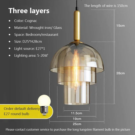 Modern LED Vintage Art Champagne Glass Pendant Lamp - Hans Lumiere