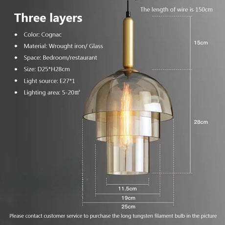 Modern LED Vintage Art Champagne Glass Pendant Lamp - Hans Lumiere