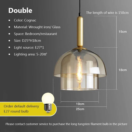 Modern LED Vintage Art Champagne Glass Pendant Lamp - Hans Lumiere