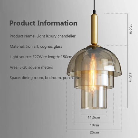 Modern LED Vintage Art Champagne Glass Pendant Lamp - Hans Lumiere