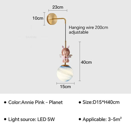 Modern LED Wall Lamp Bedside Sconce for Child's Living Room - Hans Lumiere