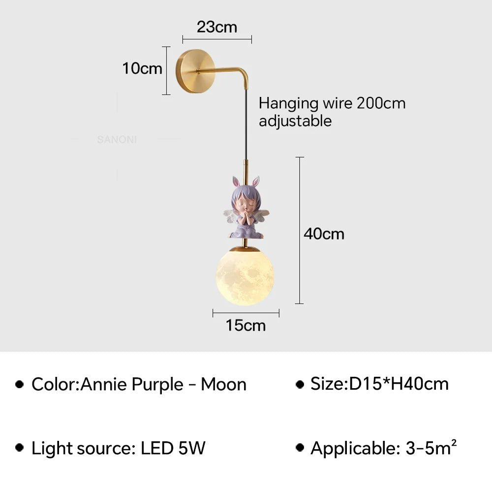 Modern LED Wall Lamp Bedside Sconce for Child's Living Room - Hans Lumiere