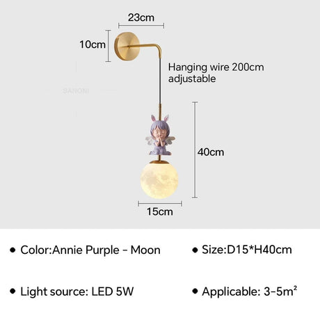 Modern LED Wall Lamp Bedside Sconce for Child's Living Room - Hans Lumiere