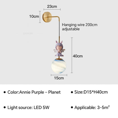 Modern LED Wall Lamp Bedside Sconce for Child's Living Room - Hans Lumiere
