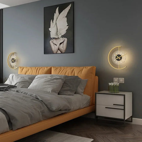 Modern LED Wall Lamp Clock - Hans Lumiere