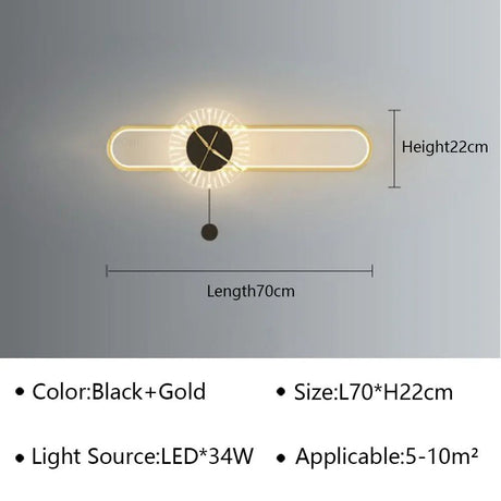 Modern LED Wall Lamp Clock - Hans Lumiere