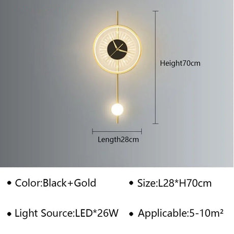 Modern LED Wall Lamp Clock - Hans Lumiere