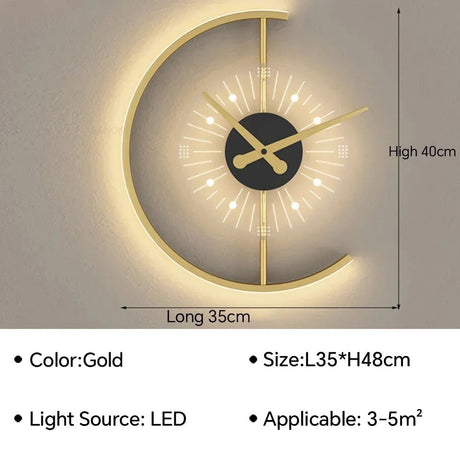 Modern LED Wall Lamp Clock - Hans Lumiere