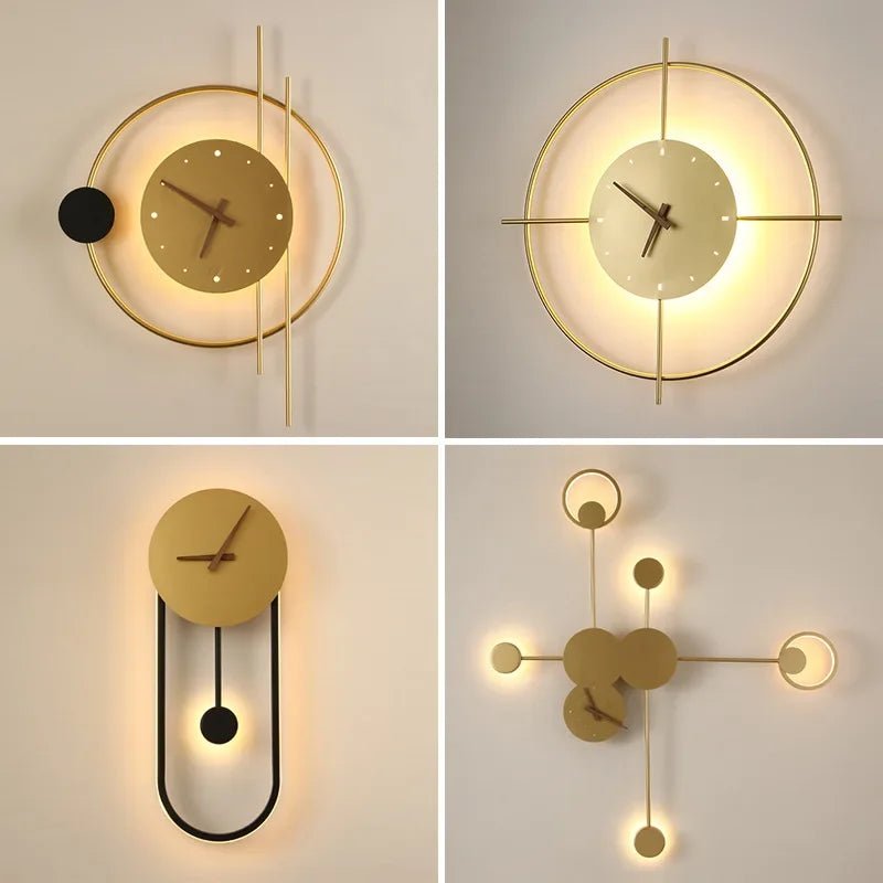 Modern LED Wall Lamp Clock - Hans Lumiere
