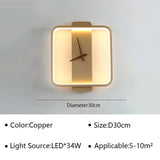 Modern LED Wall Lamp Clock - Hans Lumiere