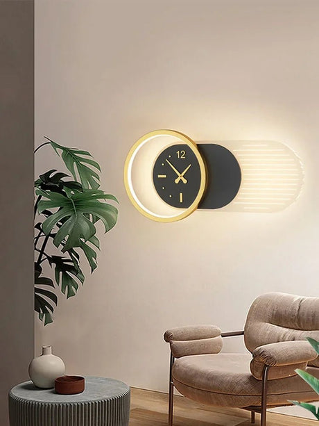 Modern LED Wall Lamp Clock - Hans Lumiere