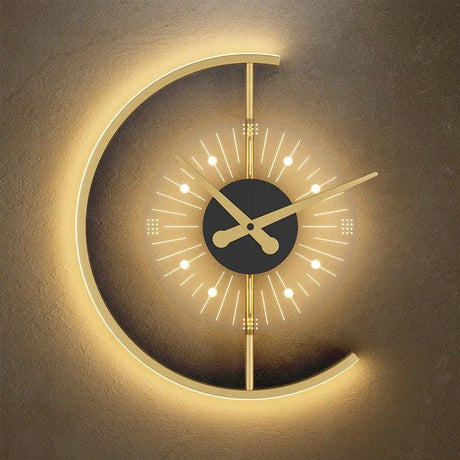 Modern LED Wall Lamp Clock - Hans Lumiere